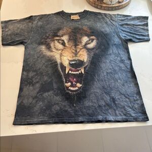 Vtg The Mountain Angry Wolf Shirt 90s All Over Print Tie Dye
Medium